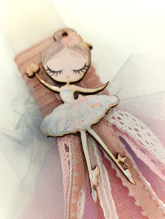 Χειροποίητη πασχαλινή λαμπάδα Mπαλαρίνα