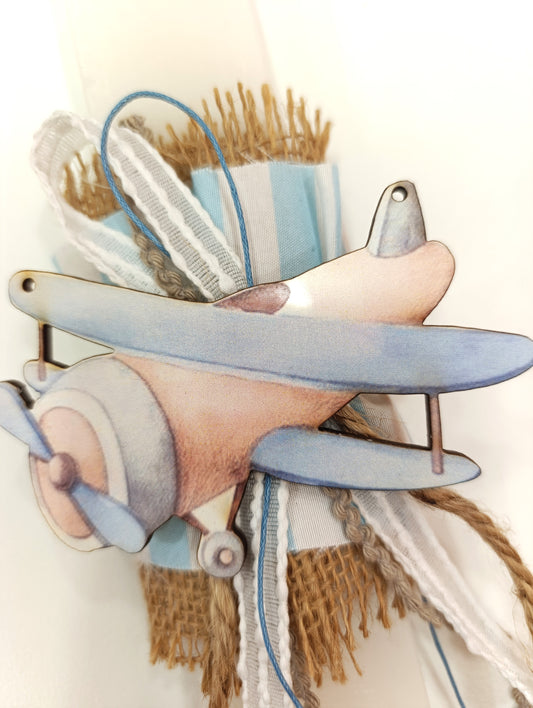 Χειροποίητη πασχαλινή λαμπάδα Αεροπλανάκι