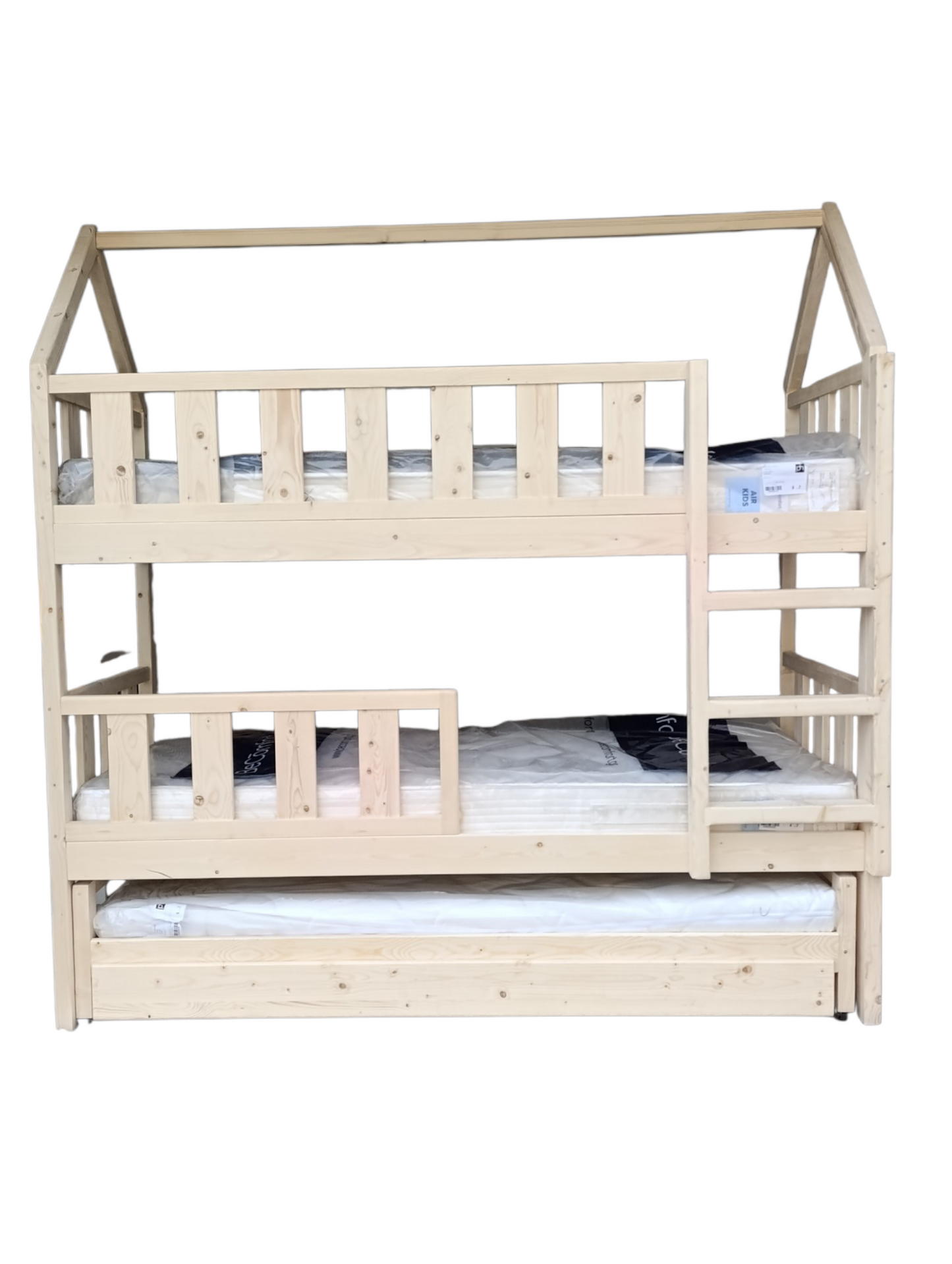 Κουκέτα Σπιτάκι LiliZou με 3 Κρεβάτια & Αποθηκευτικό Χώρο