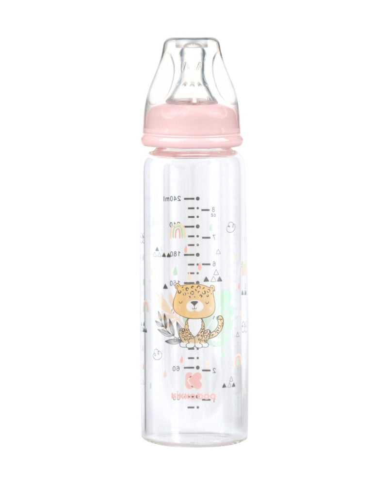 Μπιμπερό Γυάλινο 240ml Savanna Kikka boo Pink