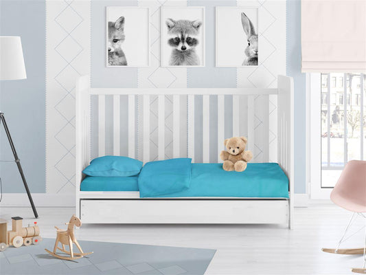 ΠΑΠΛΩΜΑ bebe Solid 493 120X160 Turquoise Cotton 100%