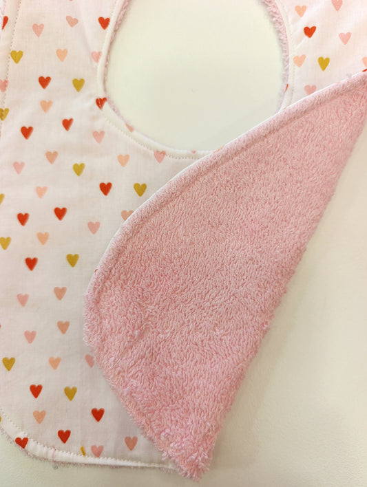 Χειροποίητη σαλιάρα HEART STORY,WHITE