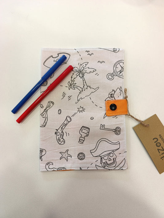 Χειροποίητη θήκη βιβλιαρίου υγείας παιδιού Color Me CAPTAIN HOOK