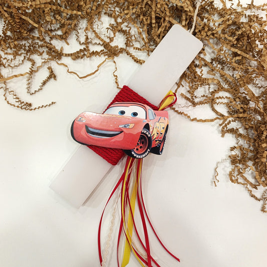 Χειροποίητη πασχαλινή λαμπάδα Κεραυνός McQueen