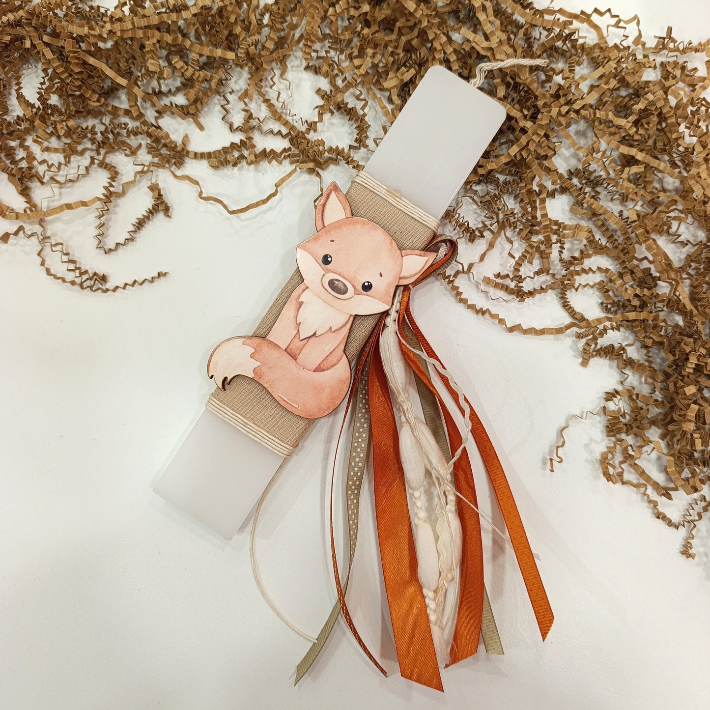 Χειροποίητη πασχαλινή λαμπάδα Αλεπού