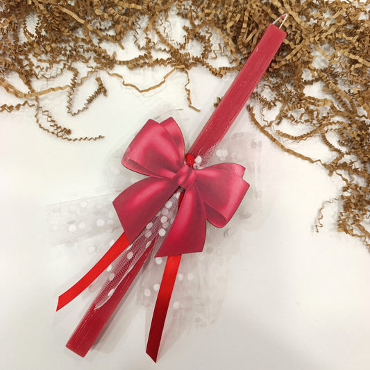 Χειροποίητη πασχαλινή λαμπάδα Φιόγκος