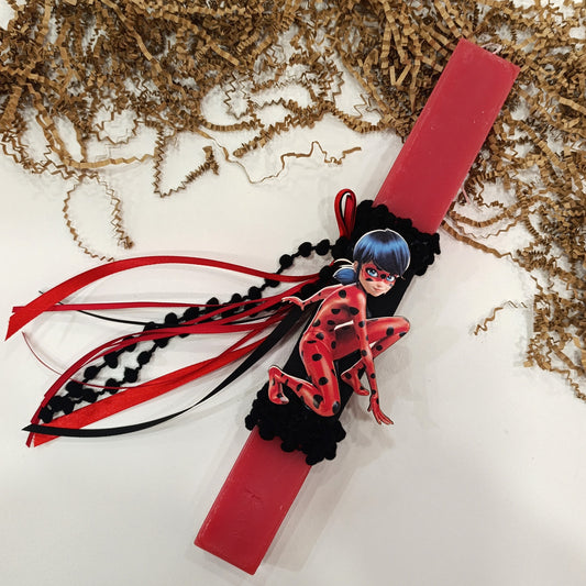 Χειροποίητη πασχαλινή λαμπάδα Ladybug