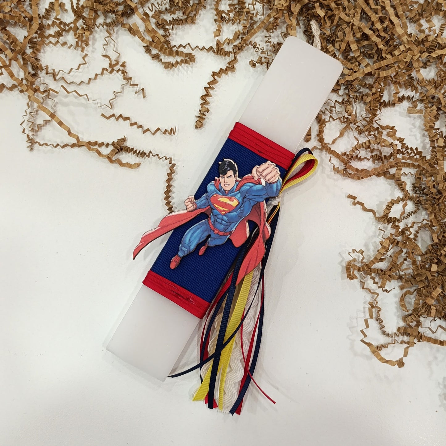 Χειροποίητη πασχαλινή λαμπάδα Superman