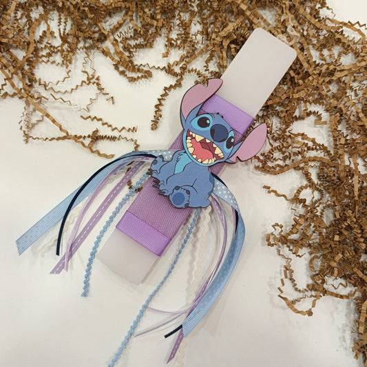 Χειροποίητη πασχαλινή λαμπάδα Stitch