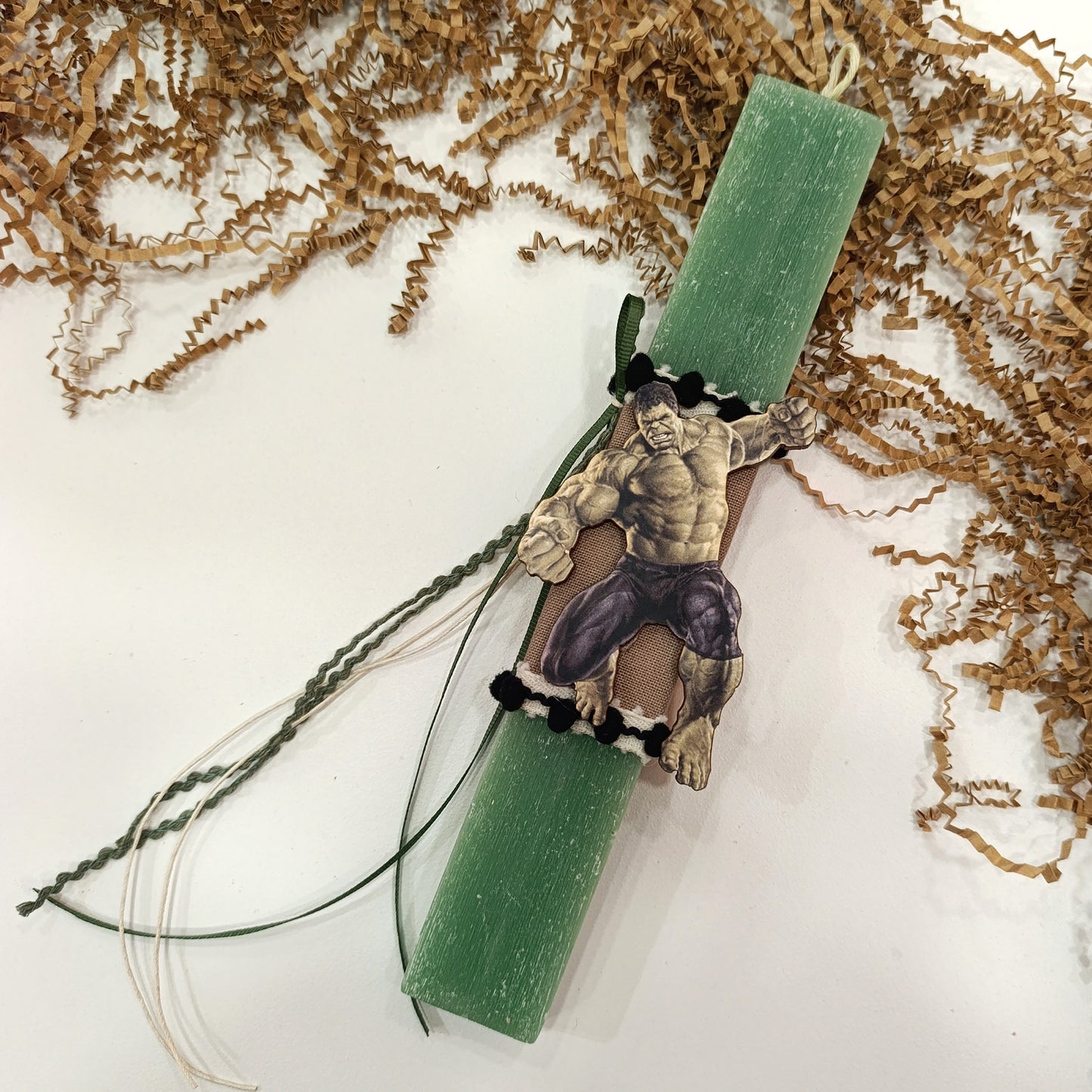 Χειροποίητη πασχαλινή λαμπάδα Hulk