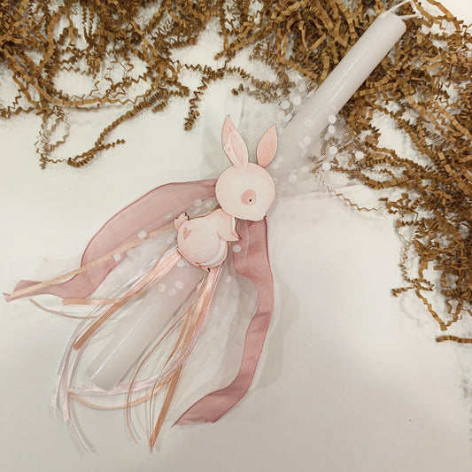 Χειροποίητη πασχαλινή λαμπάδα Κουνέλι