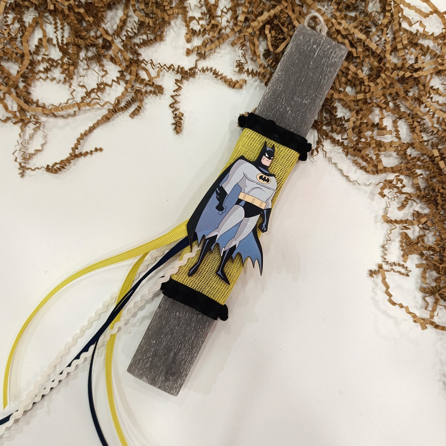 Χειροποίητη πασχαλινή λαμπάδα Batman