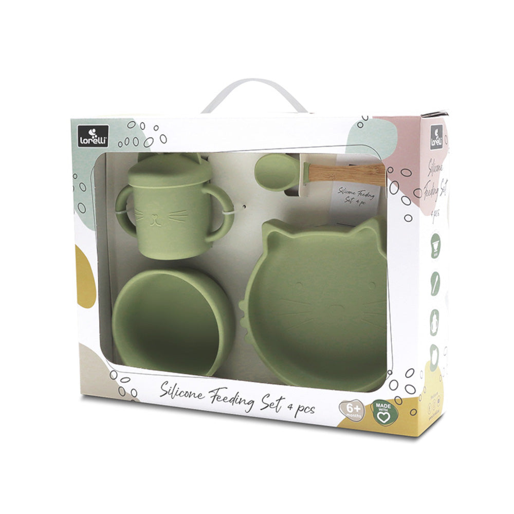 Σετ Φαγητού Σιλικόνης 4τμχ Natural Fresh Green Lorelli