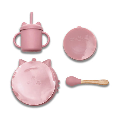Σετ Φαγητού Σιλικόνης 4τμχ Natural Deep Pink Lorelli