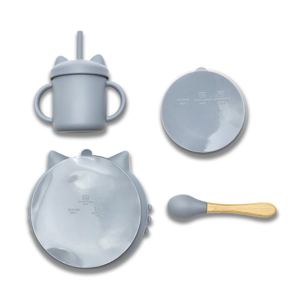 Σετ Φαγητού Σιλικόνης 4τμχ Natural Grey Lorelli