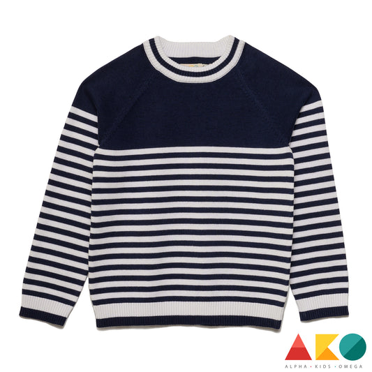 Πλεκτή μπλούζα Ριγέ AKO