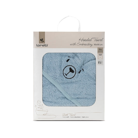 Πετσέτα με Κουκούλα και Κεντημένο Σχέδιο One size Lorelli Soft Blue