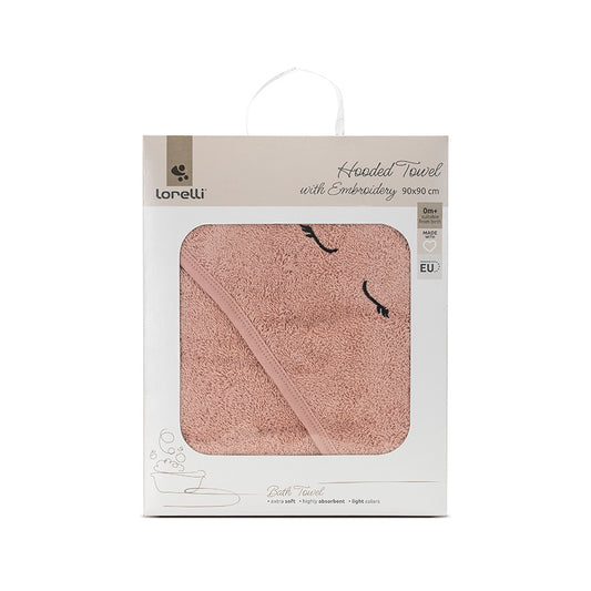 Πετσέτα με Κουκούλα και Κεντημένο Σχέδιο One size Lorelli Soft Rose Smoke
