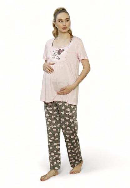 Πιτζάμα εγκυμοσύνης με ρόμπα Pijamood Hallo Baby