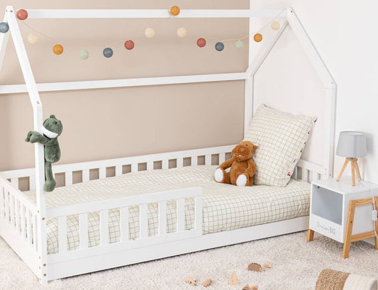 Παιδικό Κρεβάτι Bosco Atmosphera, Τύπου Montessori με διαστάσεις 195x98x145.5cm Λευκό