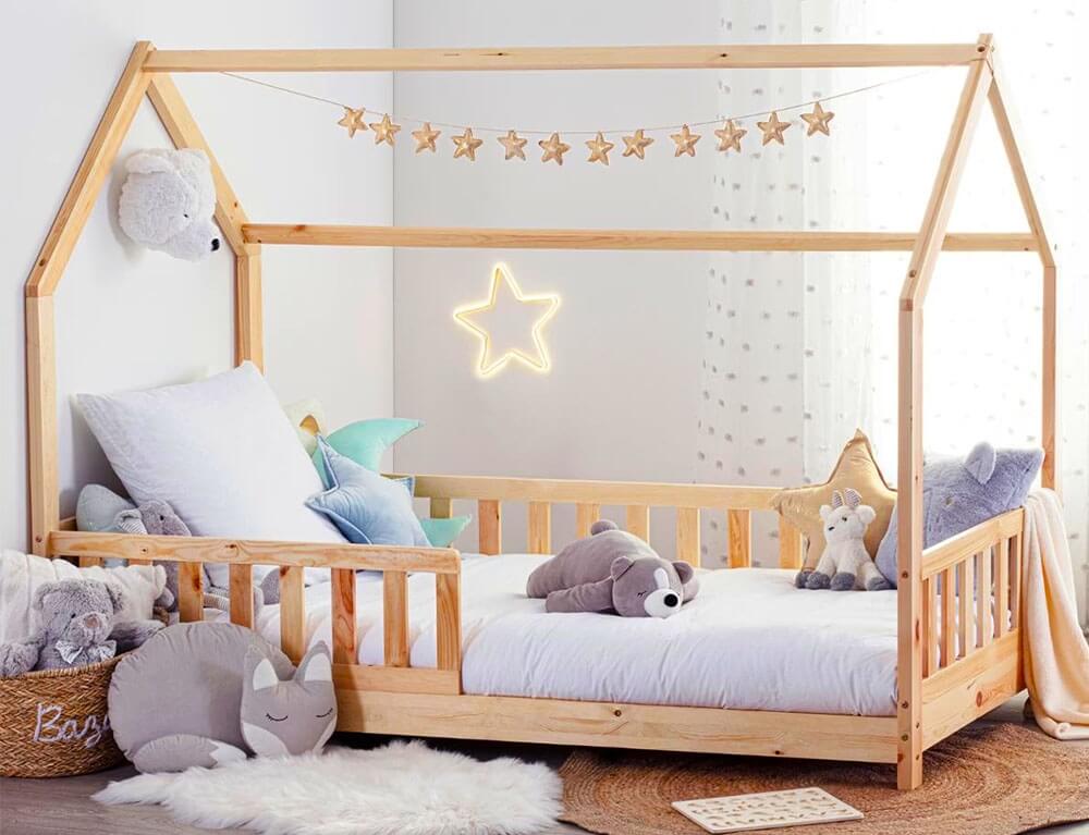 Παιδικό Κρεβάτι Bosco Atmosphera, Τύπου Montessori με διαστάσεις 195x98x145.5cm Απόχρωση ξύλου