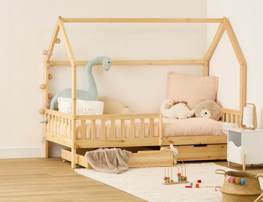 Παιδικό Κρεβάτι Bosco Atmosphera, Τύπου Montessori με 2 συρτάρια και διαστάσεις 195x98x155.5cm