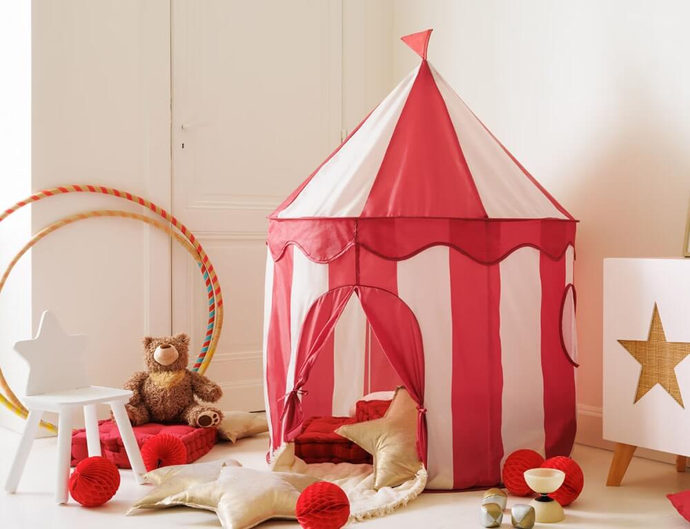Παιδική Σκηνή Pop Up Circus Atmosphera με διαστάσεις 100x100x135cm - Red/White
