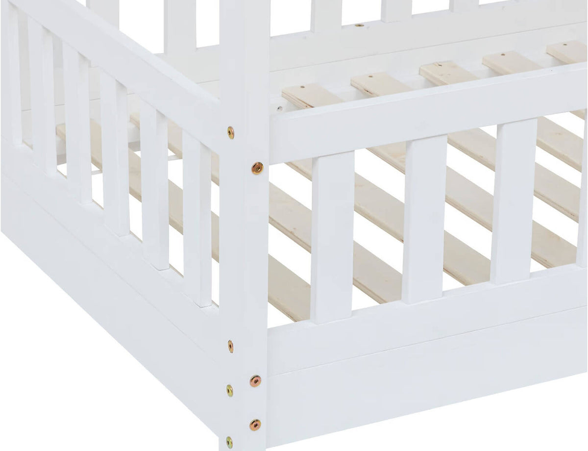 Παιδικό Κρεβάτι Bosco Atmosphera, Τύπου Montessori με διαστάσεις 195x98x145.5cm Λευκό