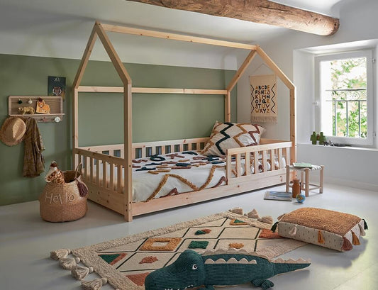 Παιδικό Κρεβάτι Bosco Atmosphera, Τύπου Montessori με διαστάσεις 195x98x145.5cm Απόχρωση ξύλου